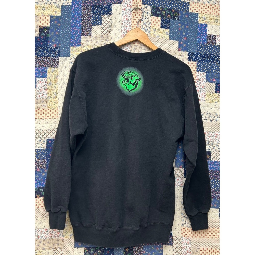 Vintage 90's Arctic Cat black neon green pullover Retro Snowmobile Graphic - Picture 2 of 10